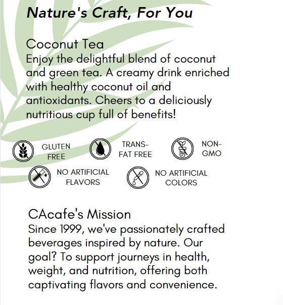 CAcafe Coconut Tea, Green Tea Infused with Coconut 19.05oz gallery