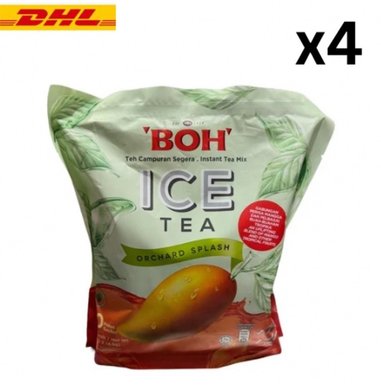 4 x BOH Ice Tea Orchard Splash Mango & Tropical Fruits (14.5g x 20’s )