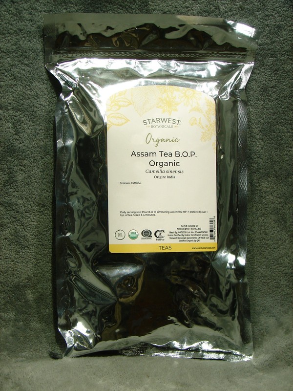 NEW 1 Pound Starwest Botanicals Organic Assam Tea B.O.P. Kosher Best By 04-2028