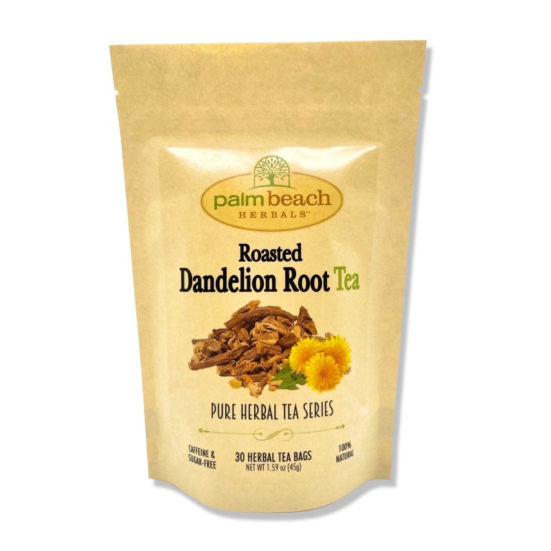 Roasted Dandelion Root Tea by Palm Beach Herbals | 30ct, Caffeine-Free