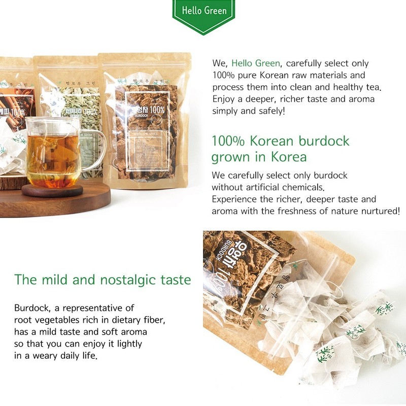 [Hello Green] Burdock Tea 50 Triangle Filter Tea Bags x 2ea gallery
