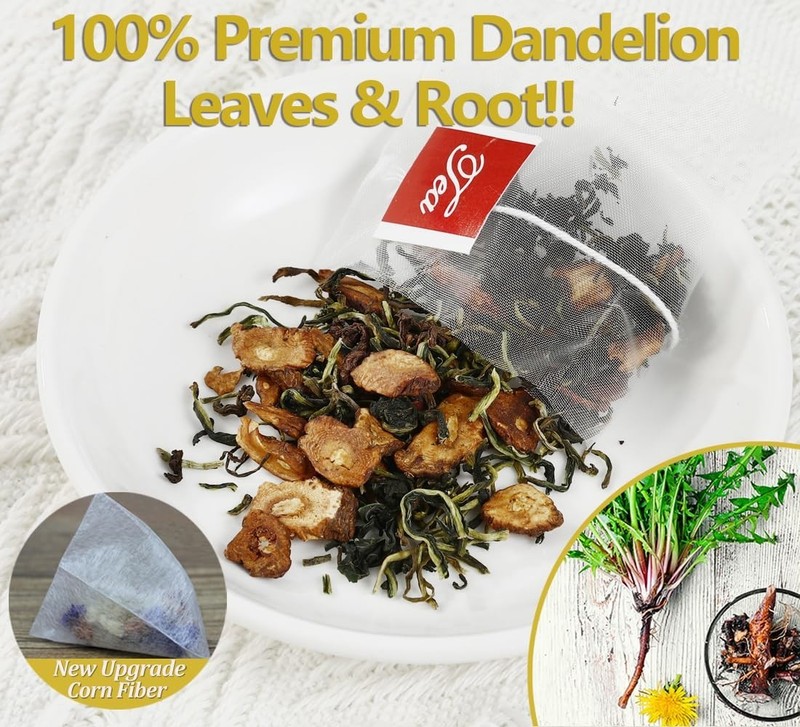 Dandelion Tea 100-Leaf & Root Herbal Tea Bags for Liver & Kidney Health Detox gallery