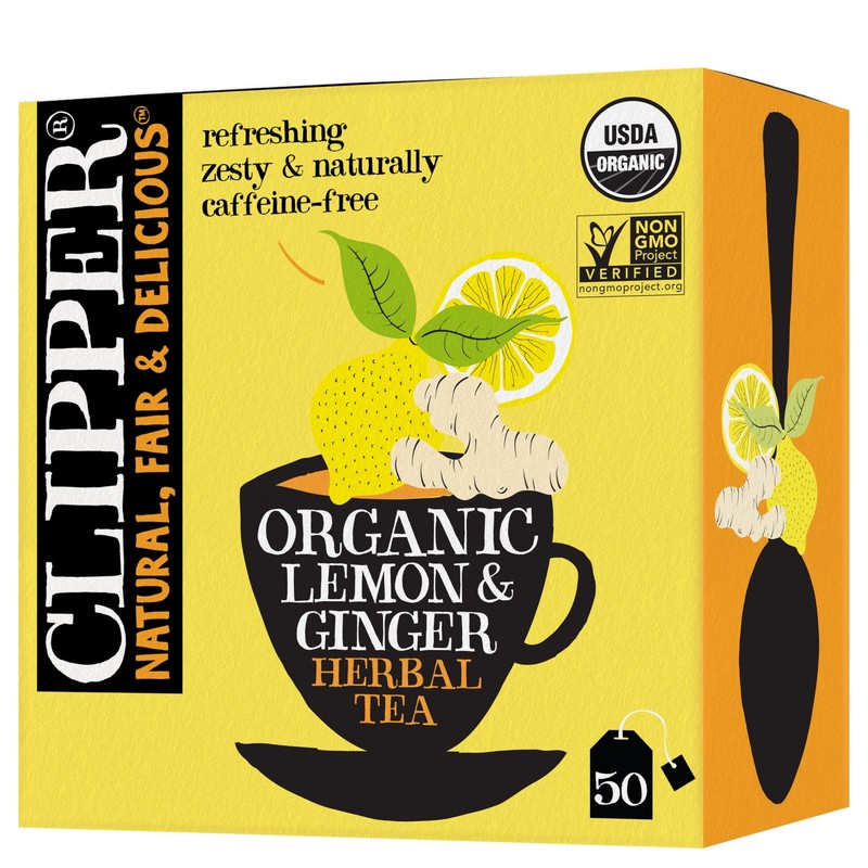 Lemon & Ginger Teabags – Caffeine , Organic, Great Hot or Iced – Aromatic, Na…