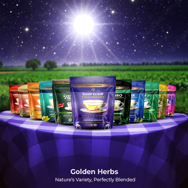 Golden Herbs Sleep Elixir Herbal Tea Relaxing Bedtime Blend with Chamomile gallery