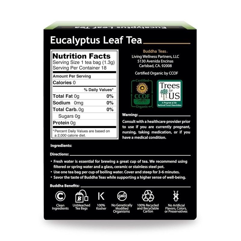 Organic Eucalyptus Tea – High Quality, OU Kosher Certified, 18 Bleach-Free Bags gallery