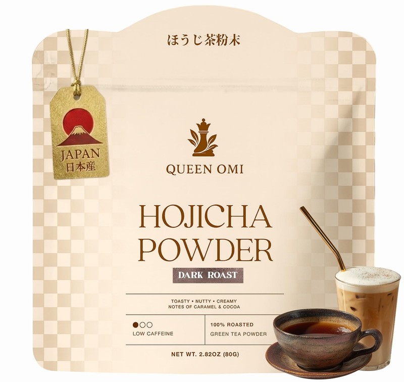 Organic Hojicha Powder 80g – Low Caffeine, Stone-Milled Dark Roast – Japanese