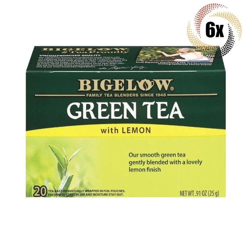Bigelow Tea Classic Green Tea, Caffeinated Tea, 20 Count Box (Pack of 6), 120 To