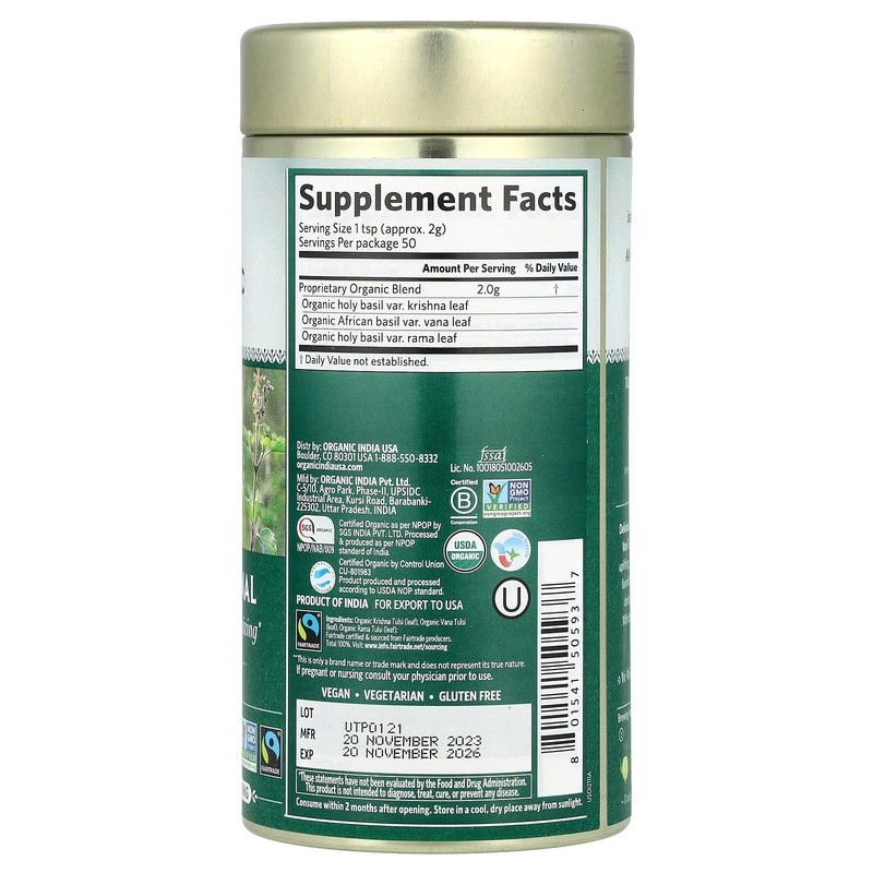 Tulsi Loose Leaf Tea, Original, Caffeine Free, 3.5 oz (100 g) gallery