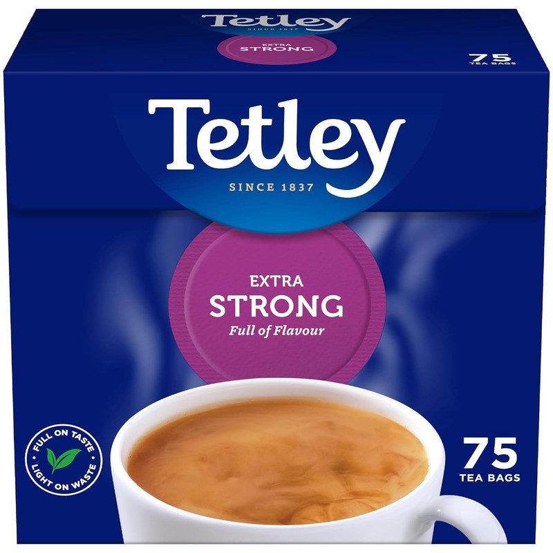 Tetley Extra Strong Tea 75 Count Refreshing Black Tea Bag Pack of 1