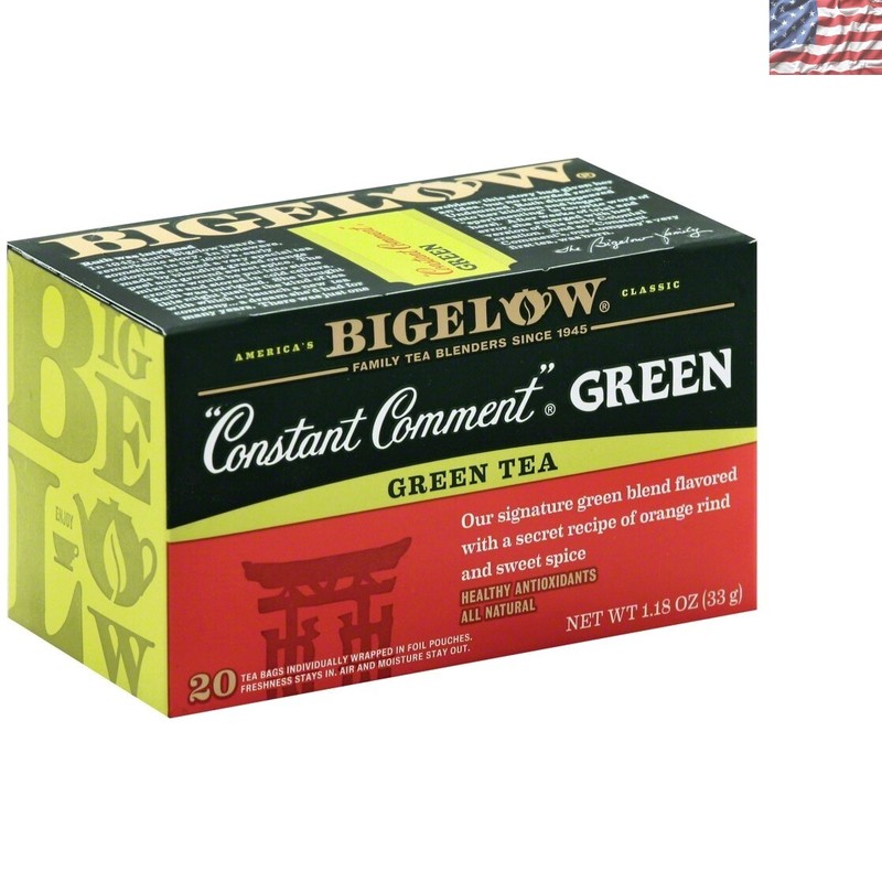 Luxury Constant Comment Green Tea - 4 Boxes with 20 Bags Each for Your Enjoyment