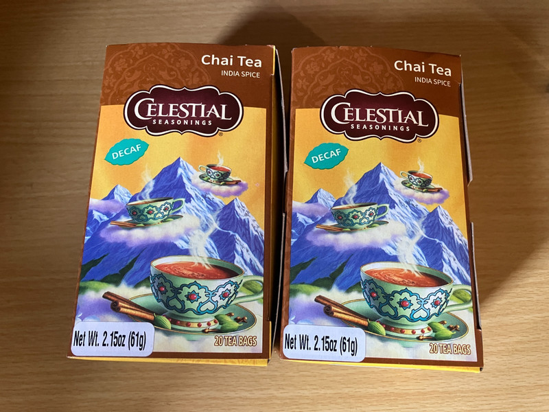 Lot 2 Celestial Decaf India Spice Chai Black Tea 40 Bag Brew Christmas Free Ship