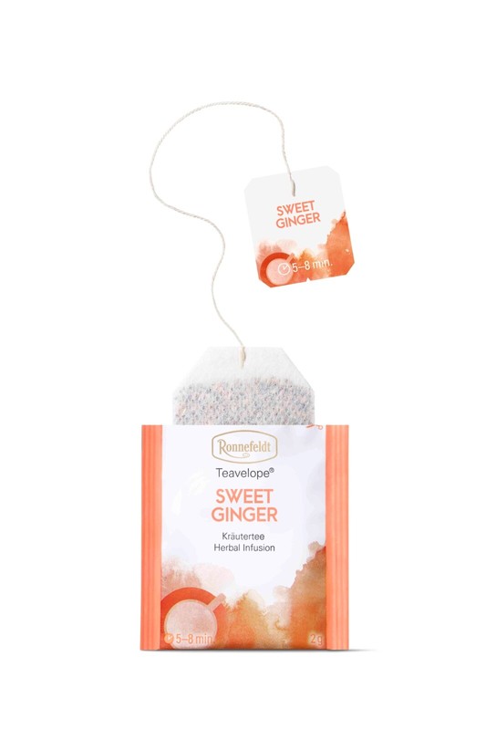 Ronnefeldt Teavelope® Sweet Ginger 25 caffeine free fruity tea tea bags. gallery