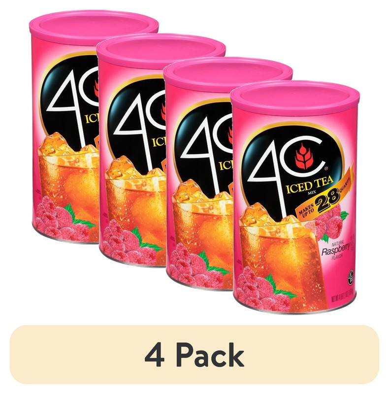 (4 pack) 4C Raspberry Iced Tea Mix, 66.1 oz, 1 Ct