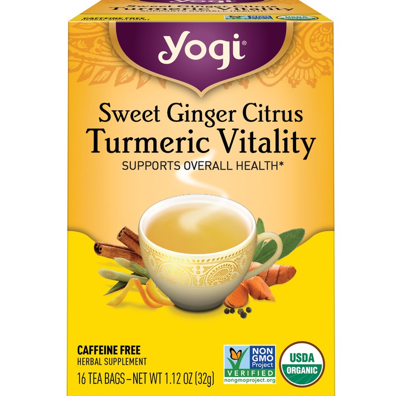 Yogi Tea – Sweet Ginger Citrus Turmeric Vitality (4 Pack) – 64 Tea Bags