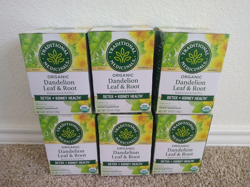 Lot of 6 Traditional Medicinals Tea Organic Dandelion Leaf & Root 16 Bags Detox