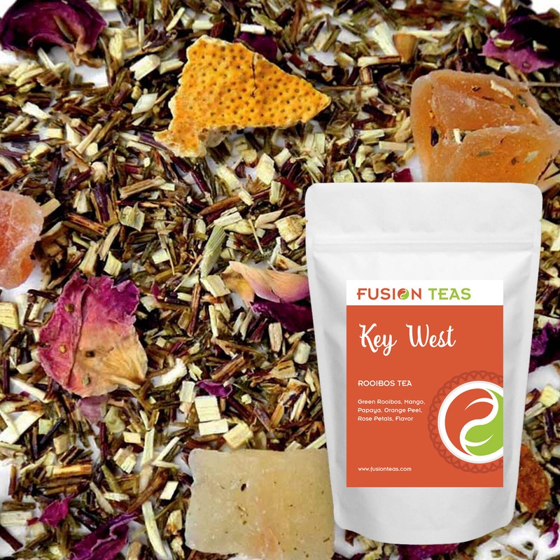 Key West Green Rooibos Tea – Tropical Herbal Loose Leaf Blend – Fusion Teas