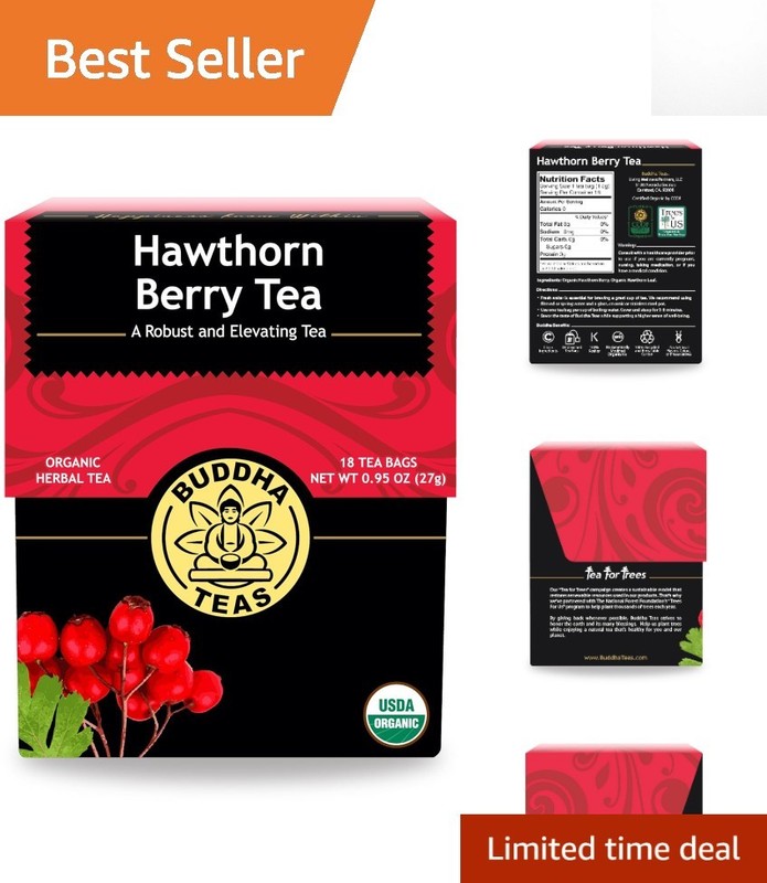 Caffeine-Free Organic Hawthorn Berry Tea – 18 Bleach-Free Bags for Digestion