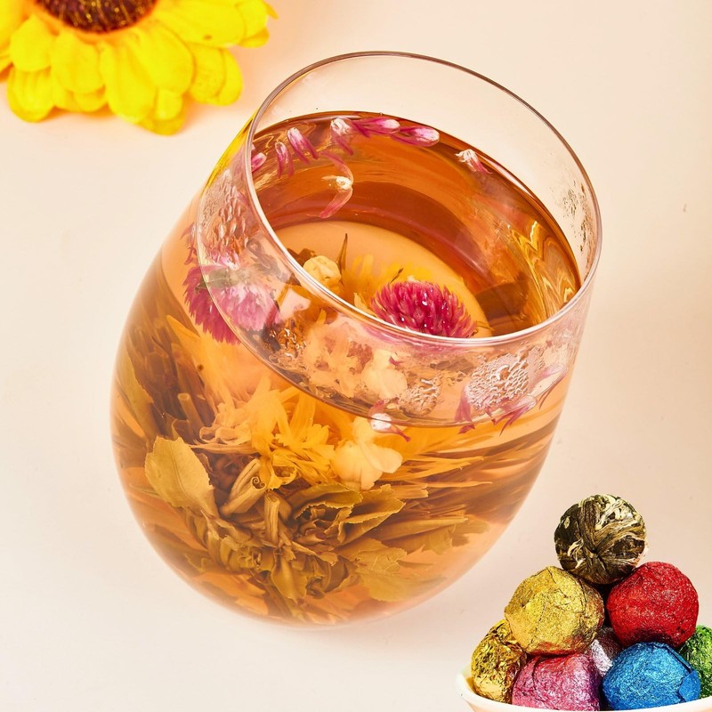10 Assorted Blooming Flower Tea Balls Gift Set| Handmade Herbal Flowering Tea... gallery
