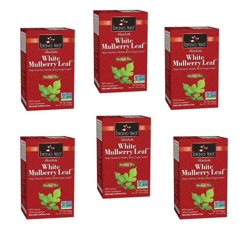 6 PACK Bravo Herbal Tea Absolute White Mulberry Leaf Blood Sugar Levels NO GMO