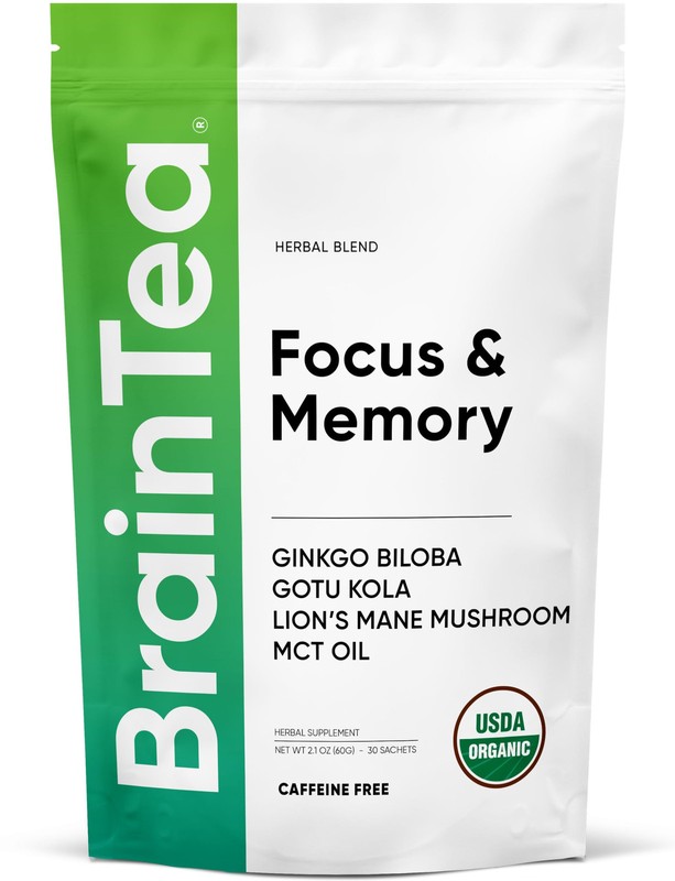 Focus & Memory – Organic Memory Tea Brain Booster, Ginkgo Biloba Tea, Gotu Ko…