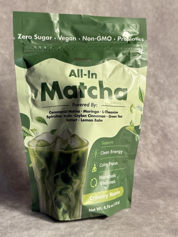 Parrox All-In Matcha Powder Creamy Matcha Zero Sugar Vegan Non-GMO 4.76 oz
