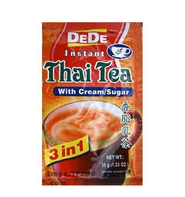 DEDE 3-In-1 Instant Premix with Cream & Sugar Thai Tea 12 Packs x 35g(Pack of 6)