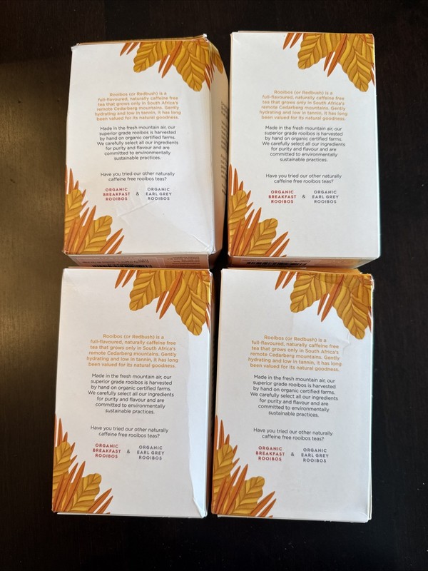 Lot 4 Boxes: Dragonfly Tea Organic Vanilla Rooibos Caffeine Free Exp 3/27 gallery