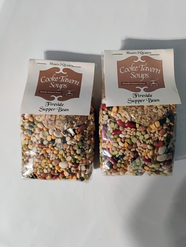 2 BAGS OF FIRESIDE SUPPER BEAN SOUP ( EACH BAG MAKES 3 QUARTS )