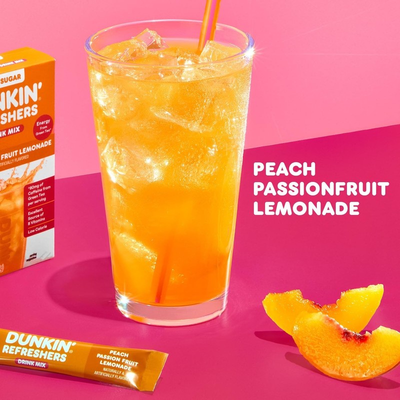 Dunkin’ Refreshers Singles To Go! Powdered drink mix packets, Peach Passionfruit gallery