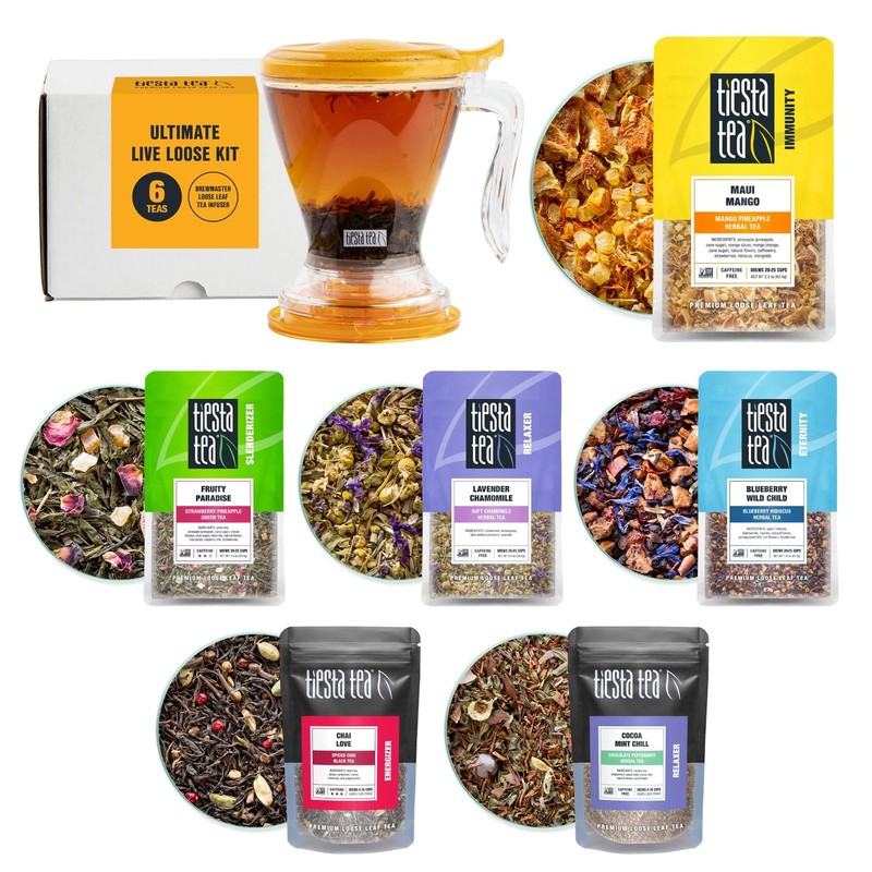 Ultimate Live Loose Leaf Kit, Tea Starter Kit with High to Non-Caffeinated Bl…