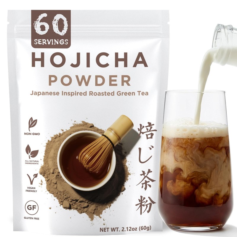 Hojicha Powder Japanese-Style for Latte – 2.12oz Low Caffeine Roasted Matcha …