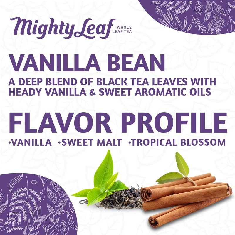Mighty Leaf Vanilla Bean Tea, 100 Tea Pouches gallery