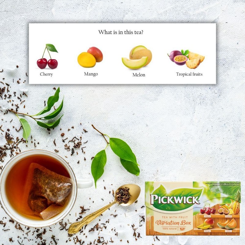 Pickwick Fruit Tea Collection - Cherry, Mango, Melon & Tropical Fruits - 20 tea gallery