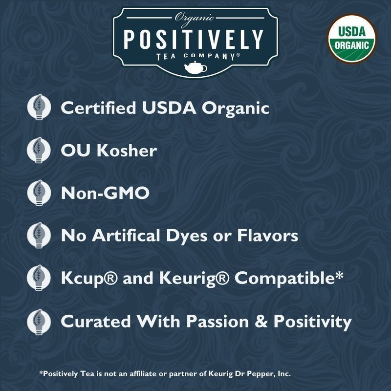 Positively Tea | Organic Caffeine-Free Discovery | 96 Pods, Keurig Compatible gallery
