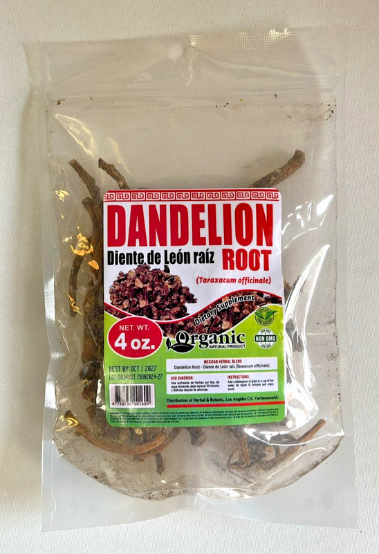 Diente de León Raíz/Dandelion Root 4oz-Organic Mexican Herbal Tea/ Té Natural