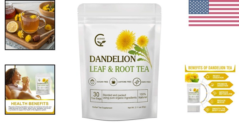 30 Count Organic Dandelion Tea - Supports Healthy Digestion & Kidney Function gallery