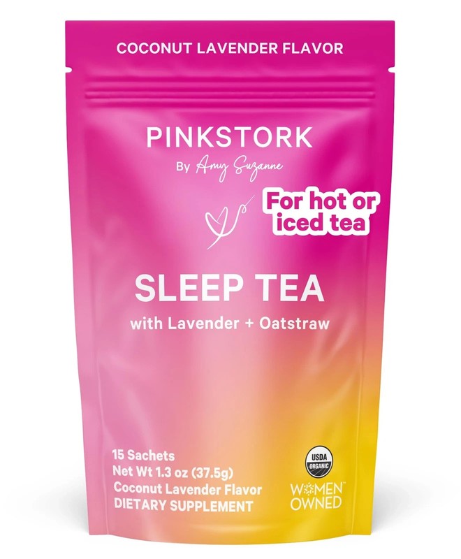 Pink Stork Organic Sleep Tea – Melatonin-Free – Calming Lavender Coconut Herb…