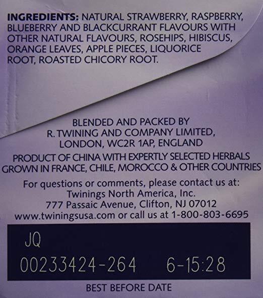 Twinings Herbal Wild Berries Bagged Tea, 20 Count gallery