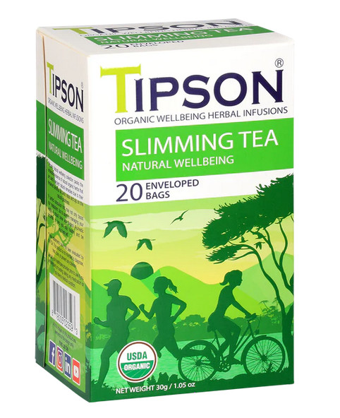 Tipson Slimming Tea – Natural Wellbeing 20 Ceylon Tea Bags – 30g
