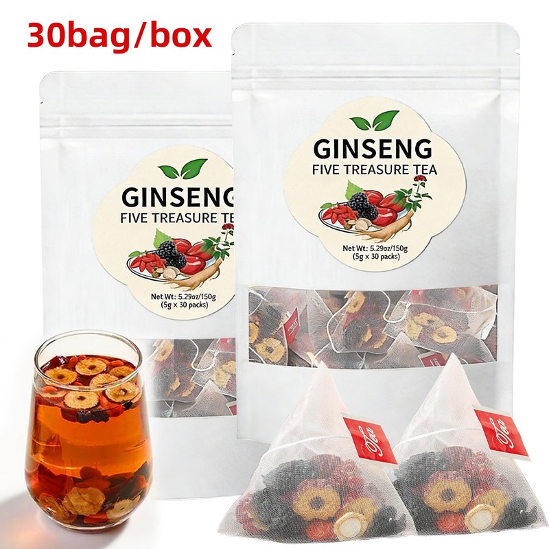 30/60bags Ginseng Six Treasure Tea, Kidney Tea Liver Tea Red Date Kidney Health