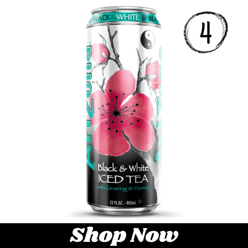 AriZona Black & White Tea 22oz Iced Tea Big Can – Choose Qty