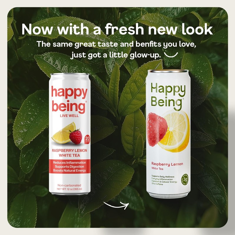 Happy Being Raspberry Lemon Sparkling White Tea – Antioxidant & Polyphenol Ri... gallery