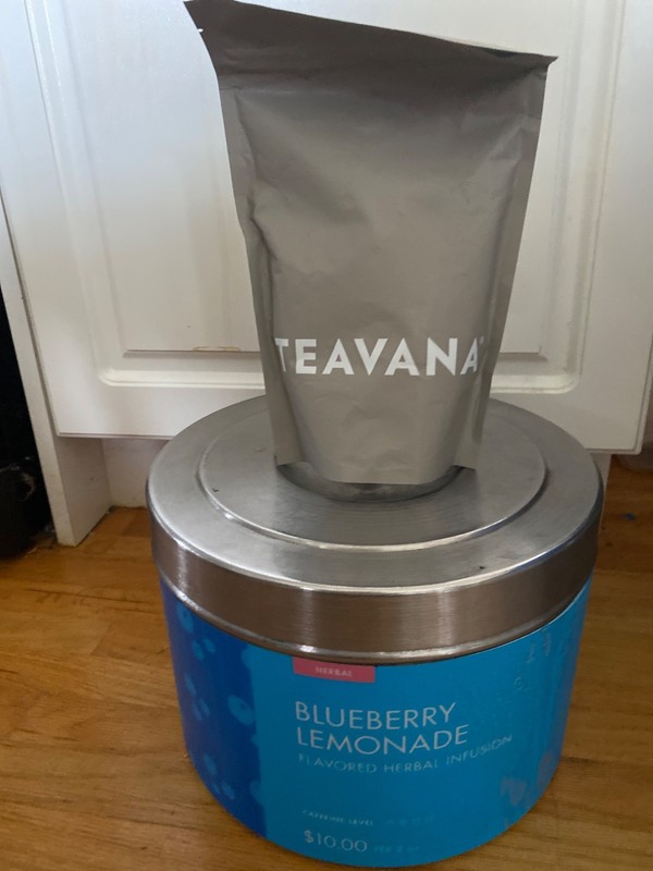 L🌈🍇☕ NEW! TEAVANA BLUEBERRY BLISS ROOBIOUS LOOSE LEAF 8.2 OZ W/ 5lb TIN 🌈🍇