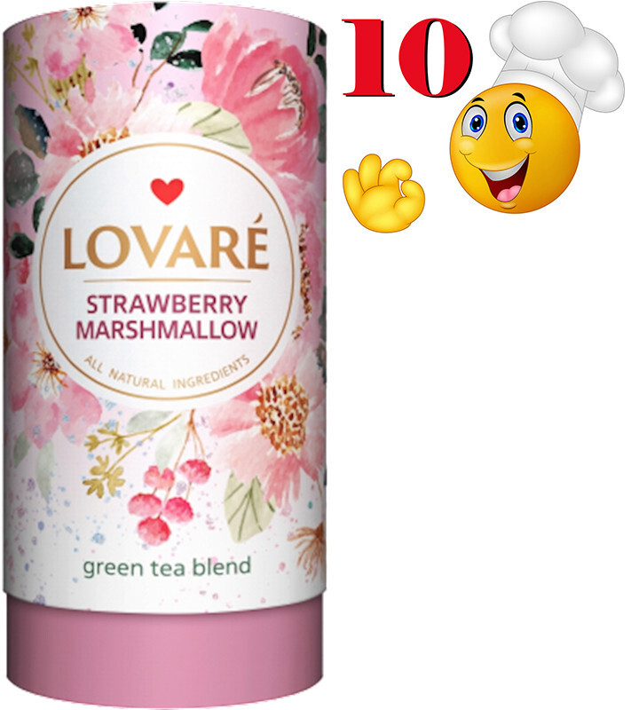 10 PACK – LOVARE Ukrainian Herbal Tea STRAWBERRY MARSHMALLOW 80g Made in Ukraine