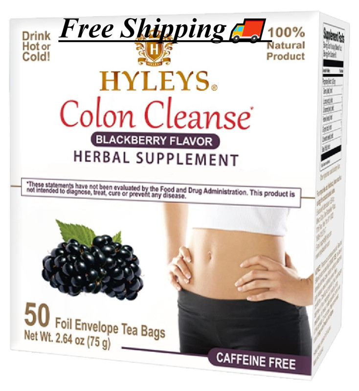 HYLEYS Tea Wellness Colon Cleanse, Blackberry, 50 Count, 1 Pack
