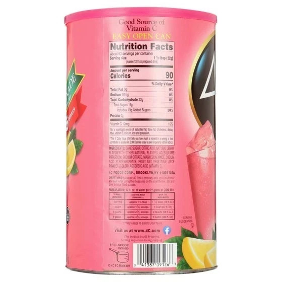 4C Natural Peach, Lemon Raspberry Iced Tea Mix, 66.1 oz😋Choose your flavor gallery