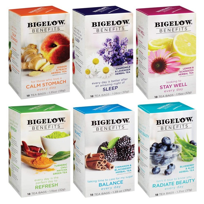 Bigelow Benefits Tea Bags – 18/Box (select flavor below)