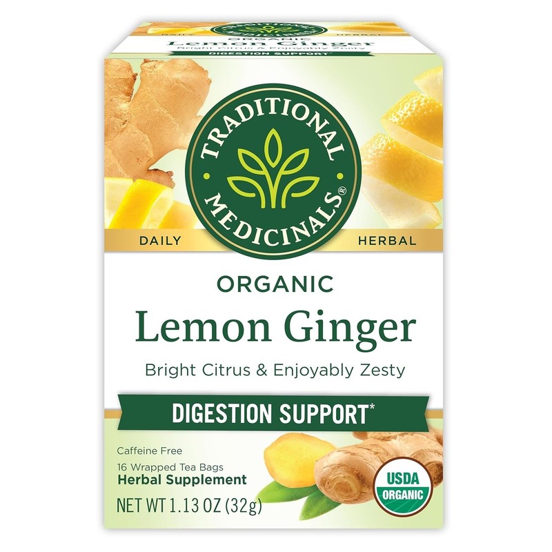 Refreshing Organic Lemon Ginger Tea - 16 Count Pack, Non-GMO Caffeine-Free gallery