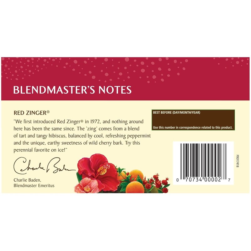 Celestial Seasonings Hibiscus Tea, Red Zinger Herbal Tea, Caffeine Free, 20 Tea gallery
