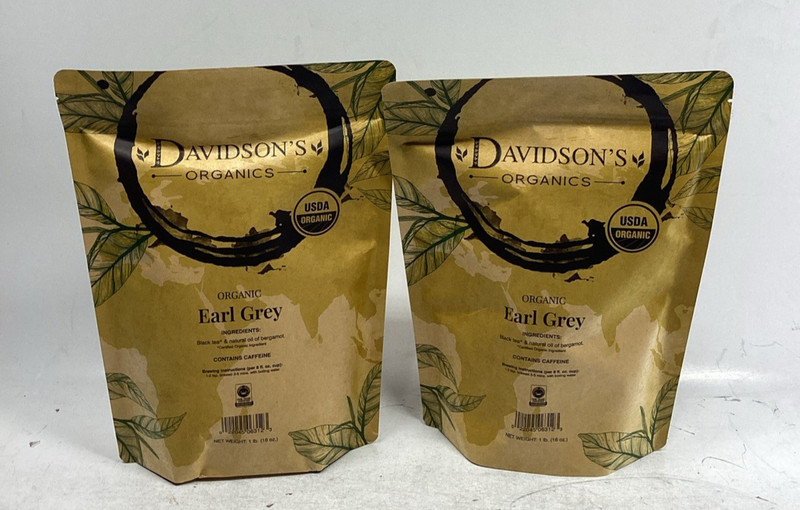 Lot of 2 Davidson’s Organic Loose Leaf Tea 16oz Bag, Earl Gray exp 09/02/2027